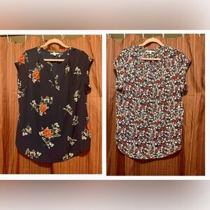 Set of 2- fun 2 fun Floral Cap Sleeve Blouse Tops, Stitchfix, Size XXL